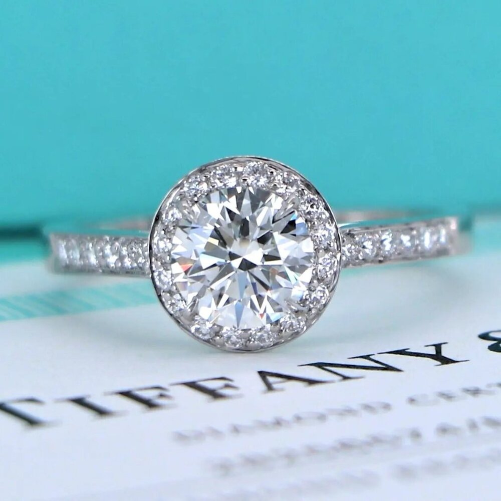 19851 Tiffany & Co. Embrace Platinum 1.09ct Round G VVS1 Diamond Engagement Ring